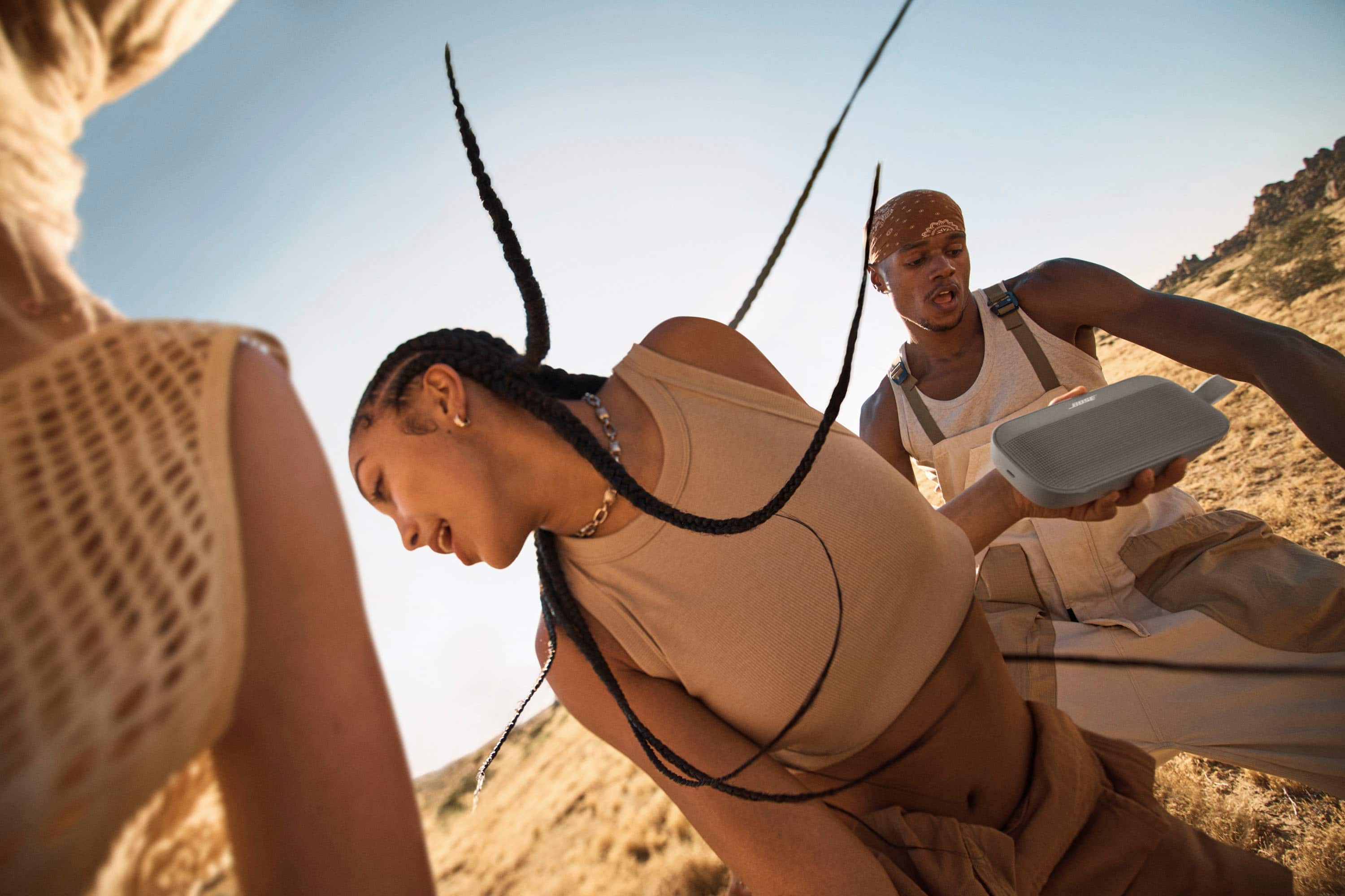 Alt View 16. Bose - SoundLink Flex (2nd Gen) Portable Bluetooth Speaker with Waterproof/Dustproof Design - Sandstone.