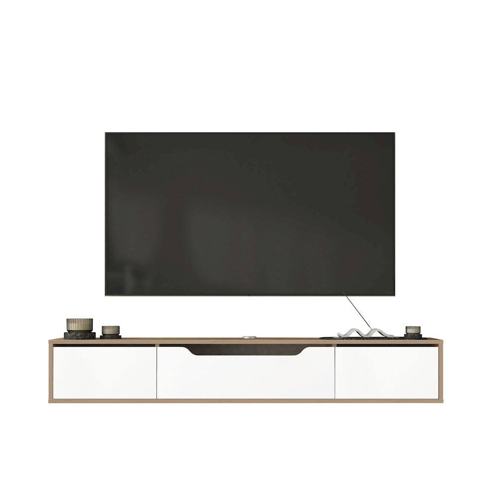 Alt View 2. Atelier Mobili - Floating TV Stand for Up to 80 Inch TVs – Wall Mounted Media Console - Brown.