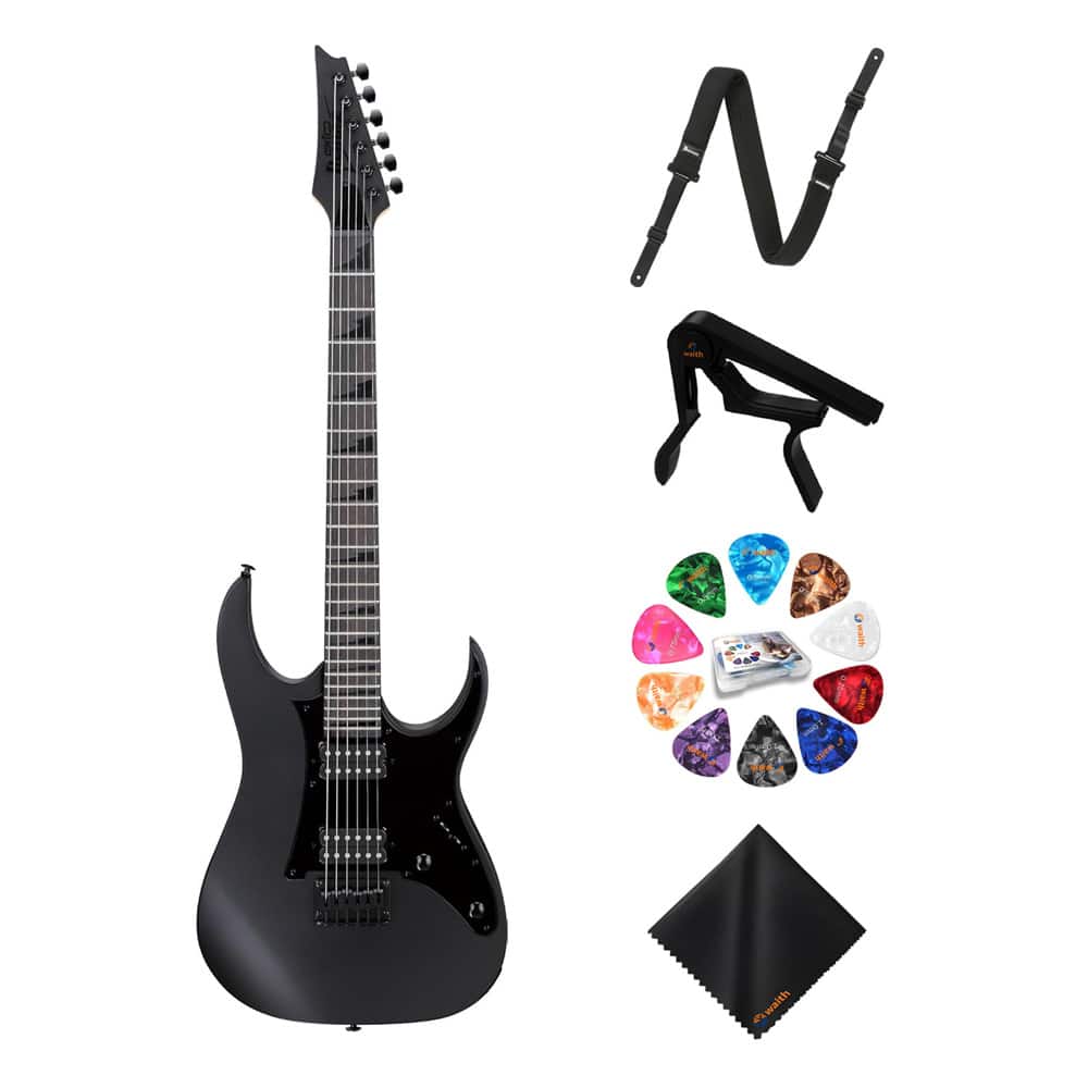Ibanez - 6-String Solid-Body Electric Flat Guitar, Full Right Handed Bundle - Black price history on PriceWatchPro