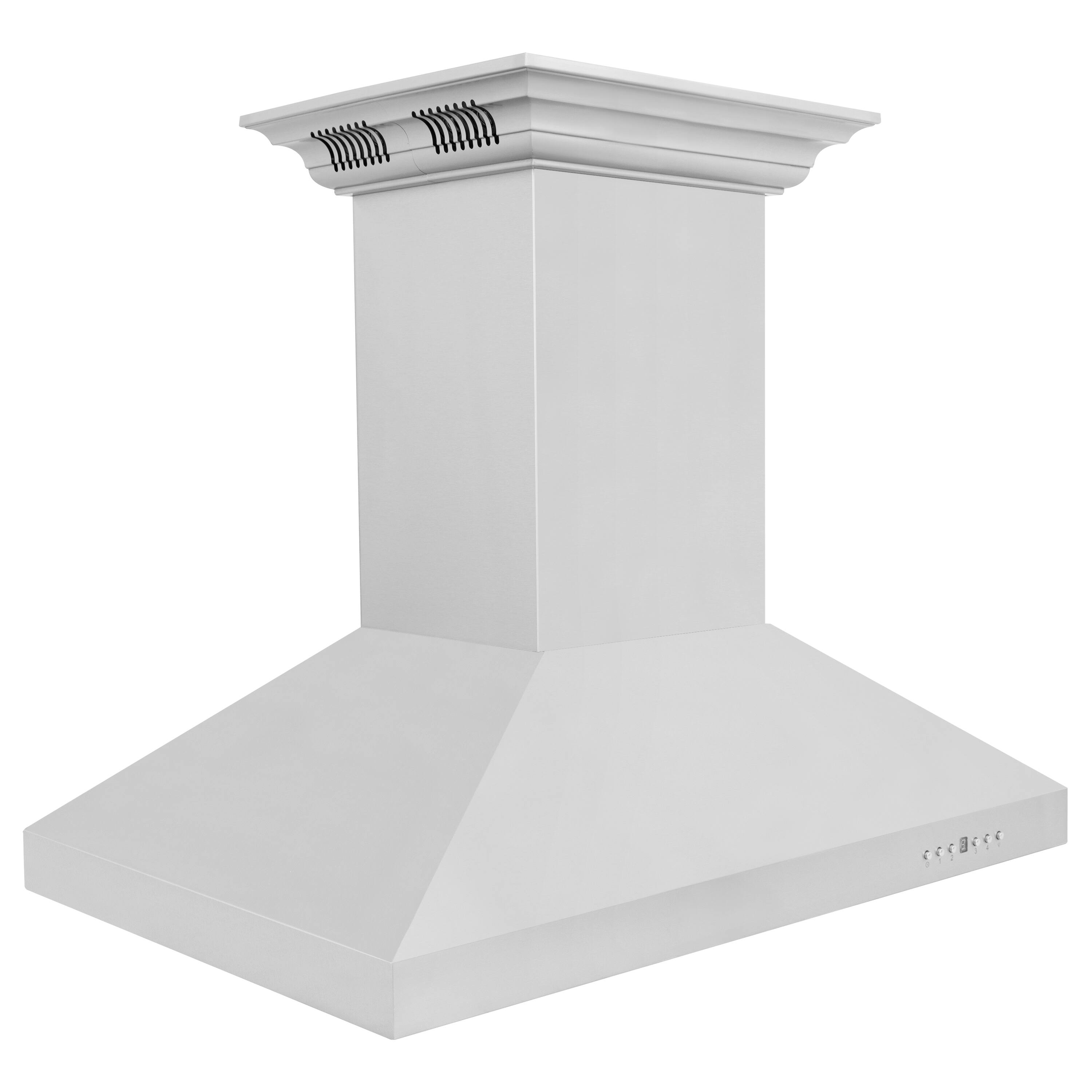 Alt View 11. ZLINE - 30 in. ZLINE CrownSound™Ducted Vent Island Mount Range Hood in Stainless Steel with Built-in Bluetooth Speakers - Stainless steel.