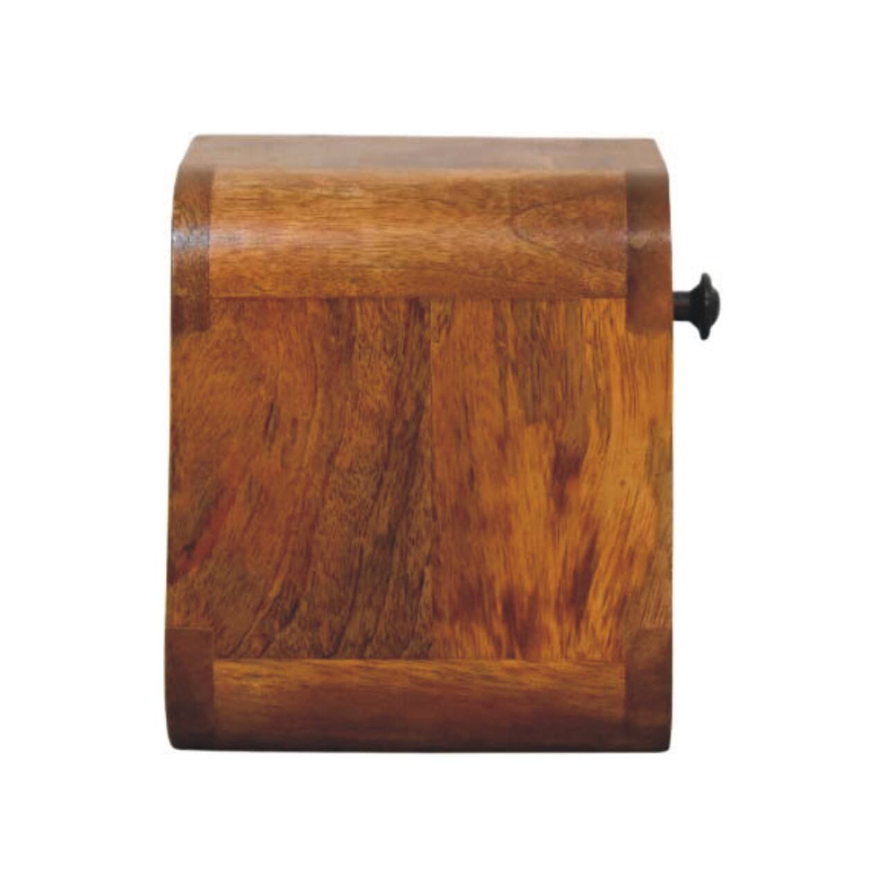 Alt View 4. Artisan Furniture - Artisan Furniture Solid Wood Curved Wall Mounted Bedside, 1 Drawer, 1 Open Slot, Light Brown - Brown.