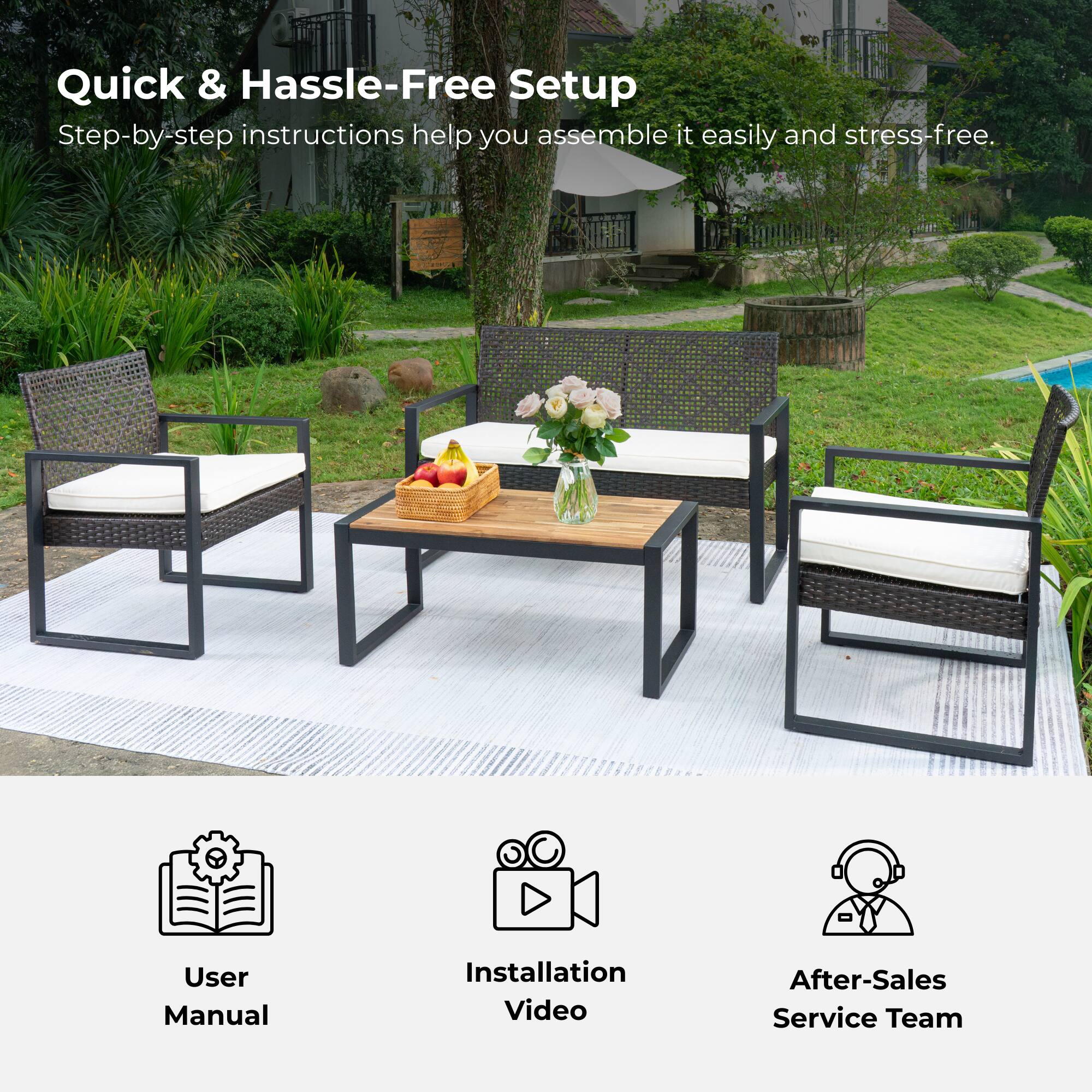 Quick & Hassle-Free Setup  
Step-by-step instructions help you assemble it easily and stress-free.

- User Manual
- Installation Video
- After-Sales Service Team