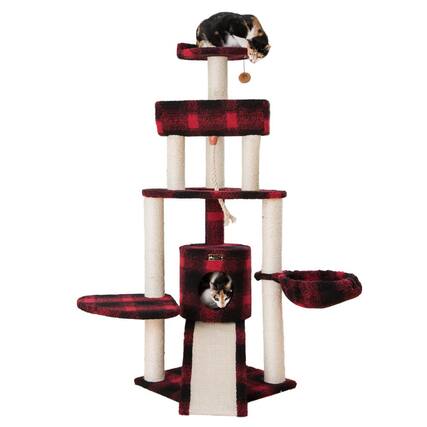 Front. Armarkat - Classic Real Wood Cat Tree Four Levels - Black.