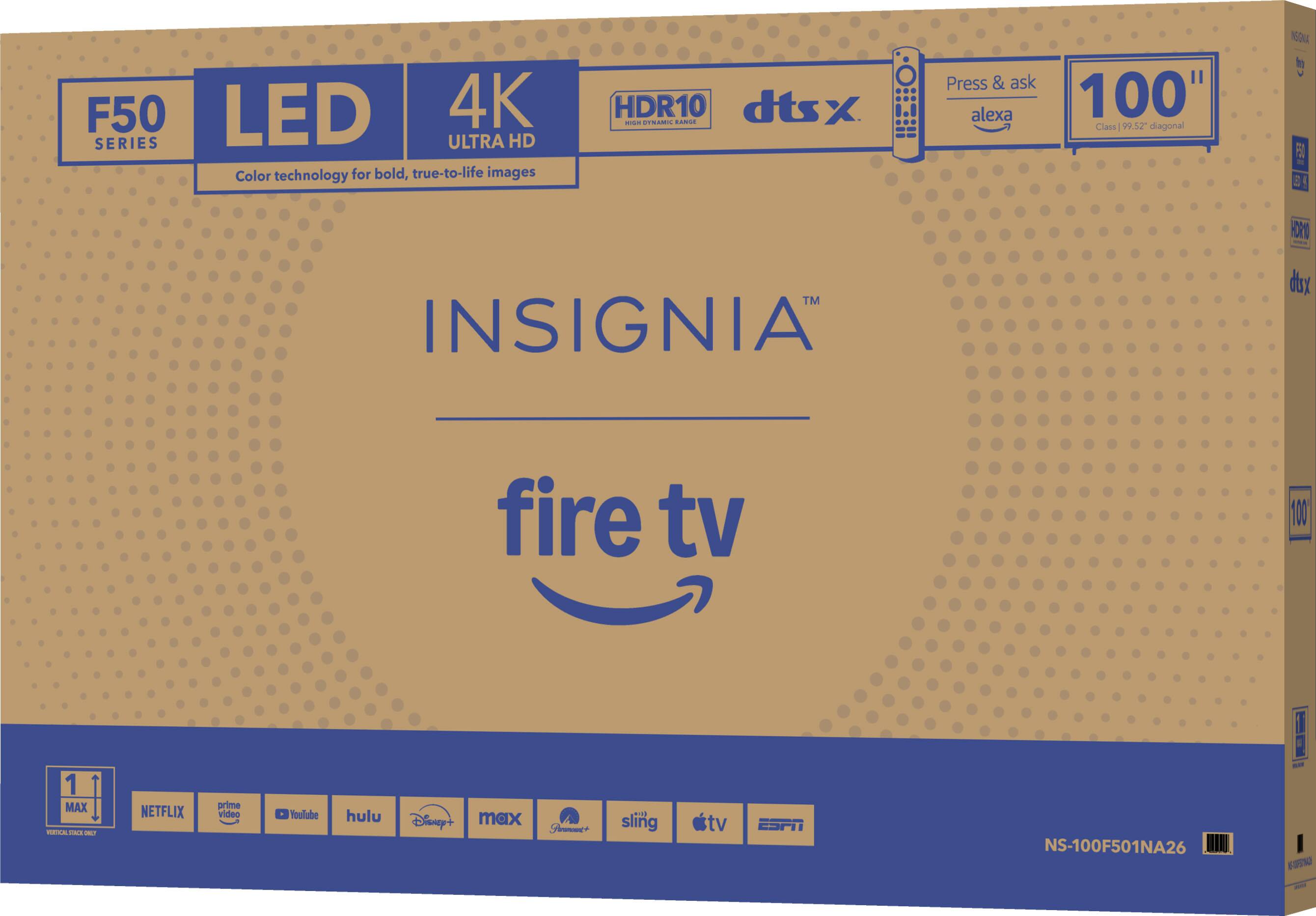 Insignia Fire TV 4K LED Ultra HD HDR10 DTS-X 100" Class (99.5" Diagonal) Smart TV (NS-100F501NA26)