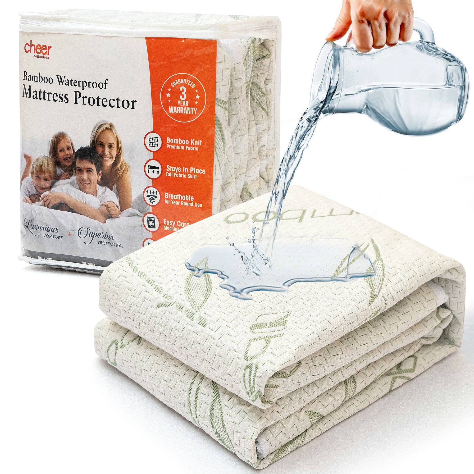cheer collection Bamboo Waterproof GUARANTEED Mattress Protector 3 YEAR WARRANTY

Bamboo Knit Premium Fabric
Stays In Place Tall Fabric Skirt
Breathable for Year Round Use Easy Machine Care

Lantinus COMFORT + Oligenia PROTECTION