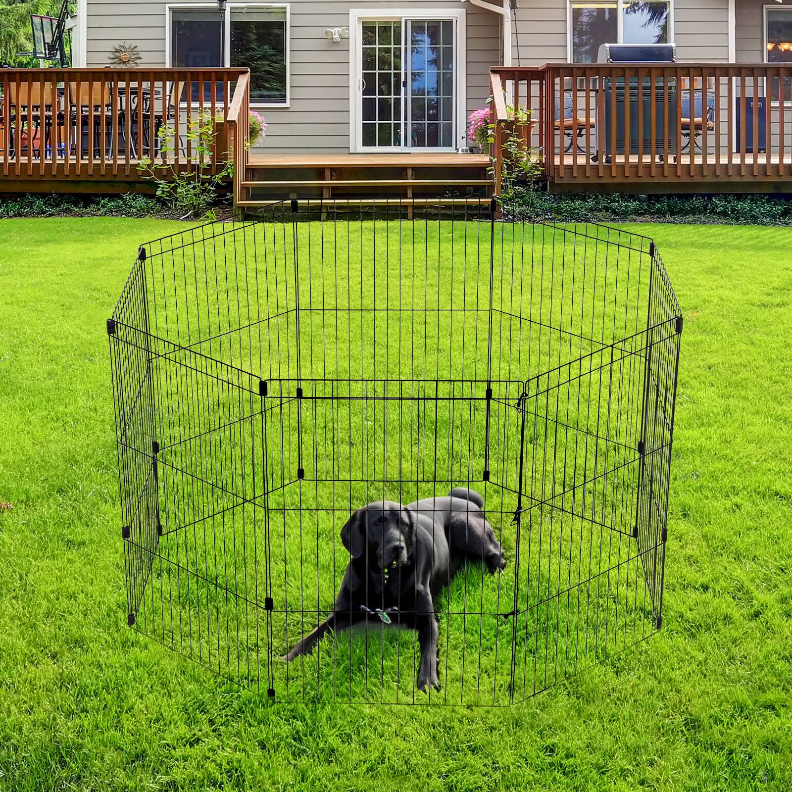 IRIS USA Exercise 8 Panel Wire Metal Pet Playpen for Dog - Best Buy