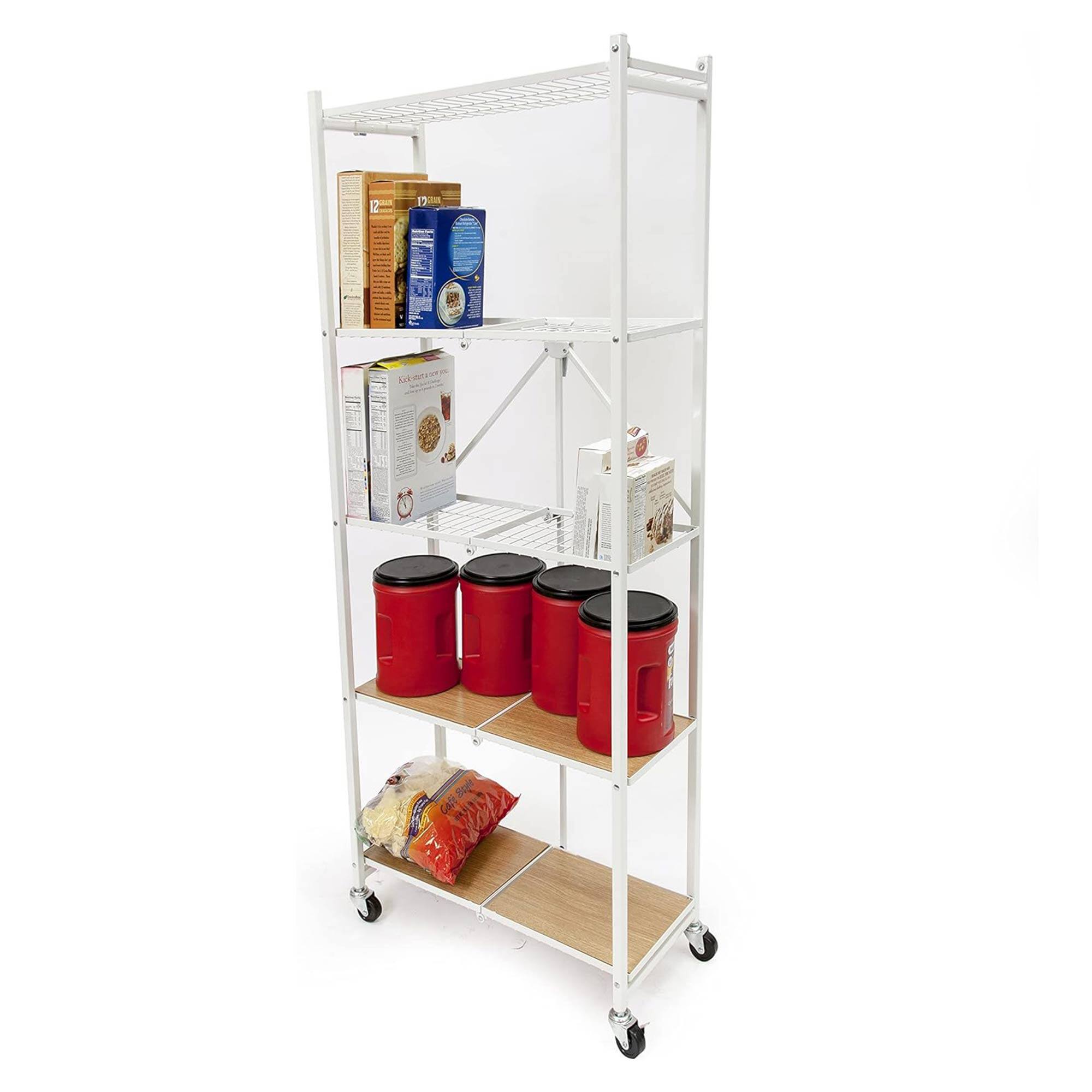 Alt View 5. Origami - Origami RPR Series 5 Shelf Slim Steel Pantry Rack Holds up to 100 Pounds, White - White.