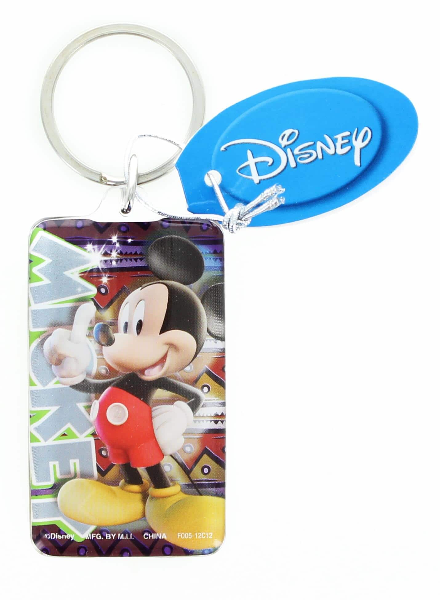 Disney - Mickey Mouse Rectangular Lucite Key Ring - Black