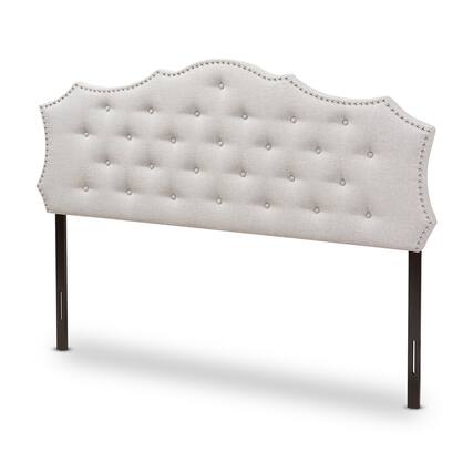 Front. Baxton Studio - Aurora Modern and Contemporary Fabric Full Size Headboard - Greyish Beige.
