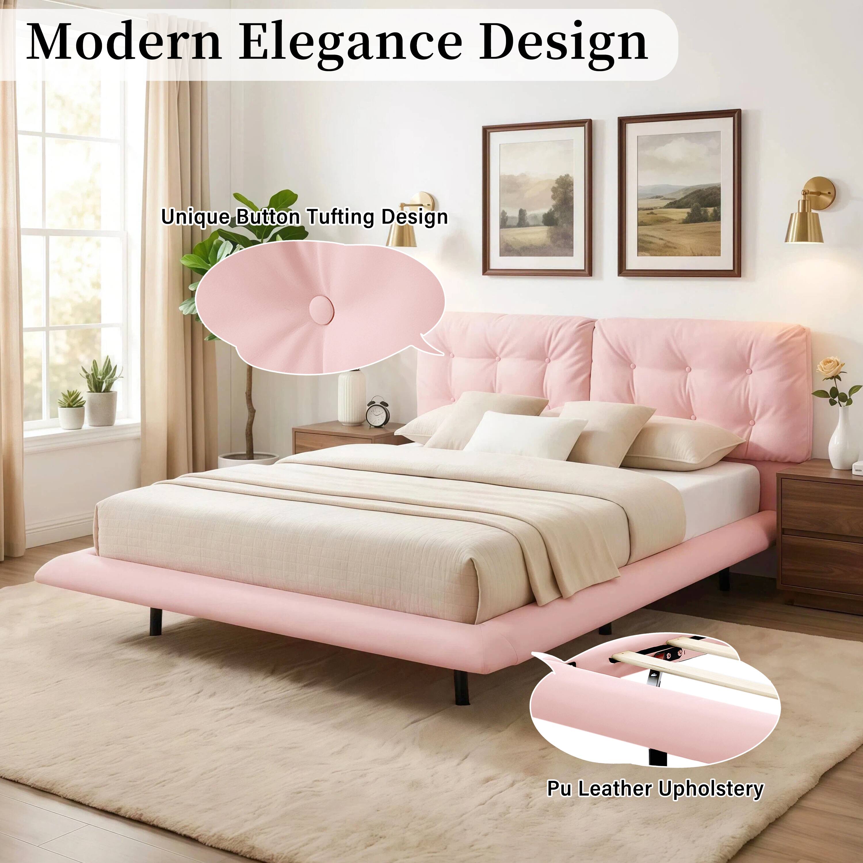 Modern Elegance Design

Unique Button Tufting Design

Pu Leather Upholstery