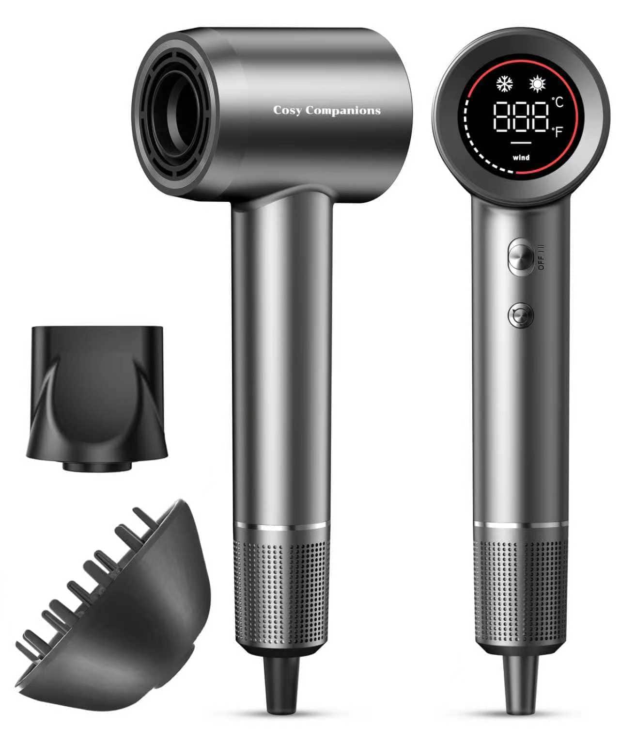 DORLUKFU - Hair Dryer - Negative Ionic Blow Dryer with 150000 RPM High Speed Brushless Motor for Fast Drying, Low Noise, HD Display