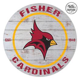 Jardine - St. John Fisher Cardinals 20'' x 20'' Indoor/Outdoor Weathered Circle Sign - White