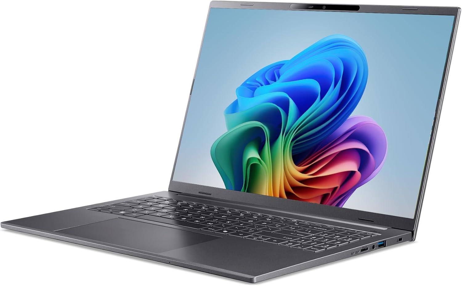 Angle. Acer - Aspire 16 AI 16" Touchscreen Laptop WUXGA Snapdragon X X1-26-100 16GB 1TB SSD Adreno A16-11MT-X5UX.