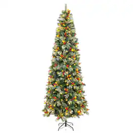 Gymax - 9 FT Artificial Xmas Tree w/ 1416 Branch Tips 560 Warm White LED Lights - Green
