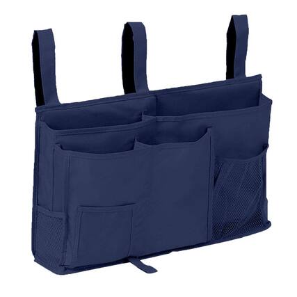 Front. Dapper Styles - Bunk Bed Organizer Bedside Storage Hanging Pocket For Camp Dorm Room Rail And More navy - Blue-Large.