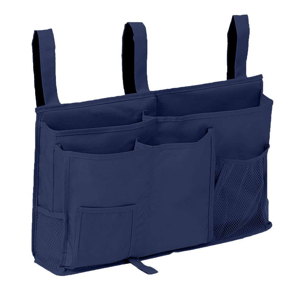 Front. Dapper Styles - Bunk Bed Organizer Bedside Storage Hanging Pocket For Camp Dorm Room Rail And More navy - Blue-Large.