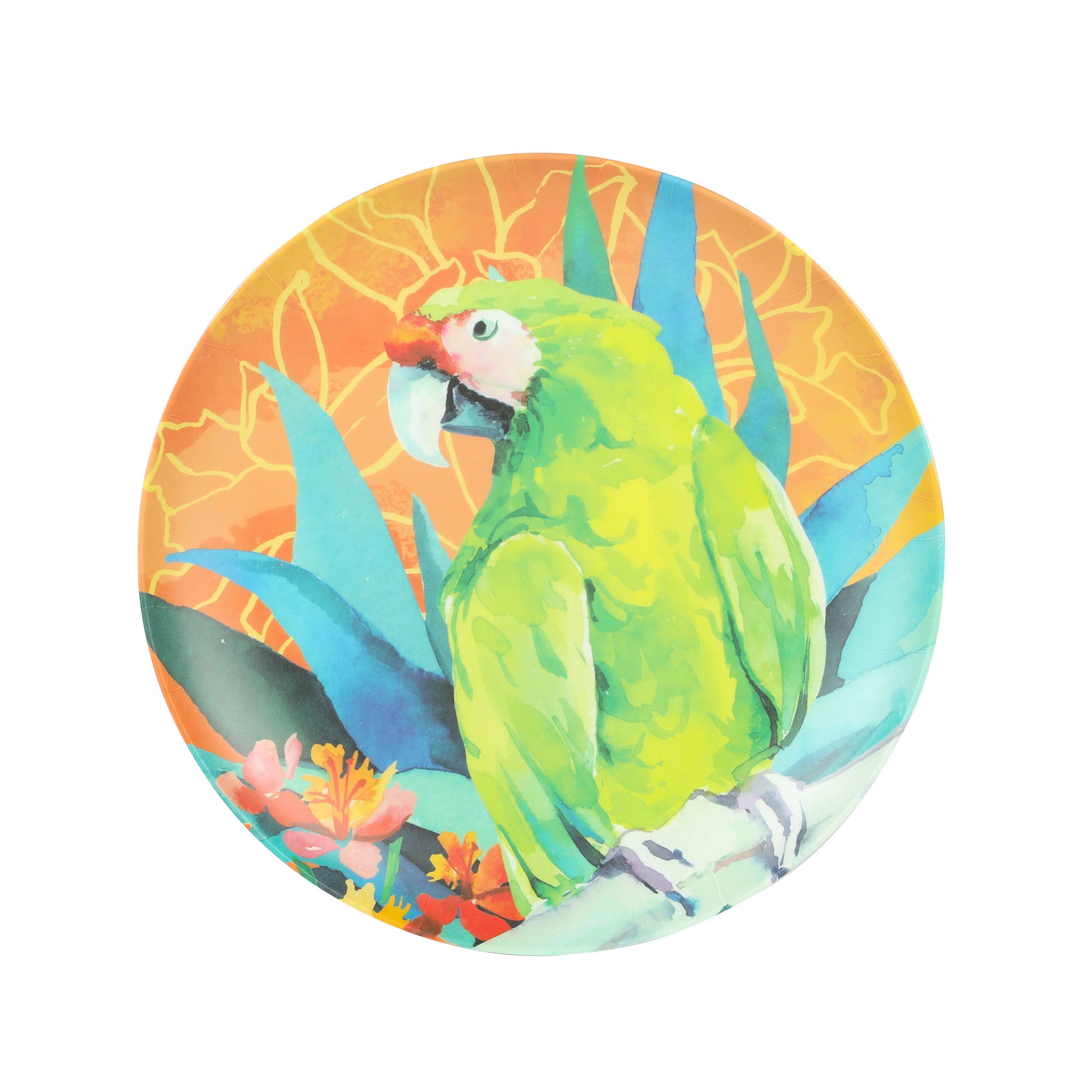 Alt View 5. Laurie Gates - Laurie Gates Tropical Parrots 12 Piece Melamine Dinnerware Set in Assorted Designs - Multi-Color.