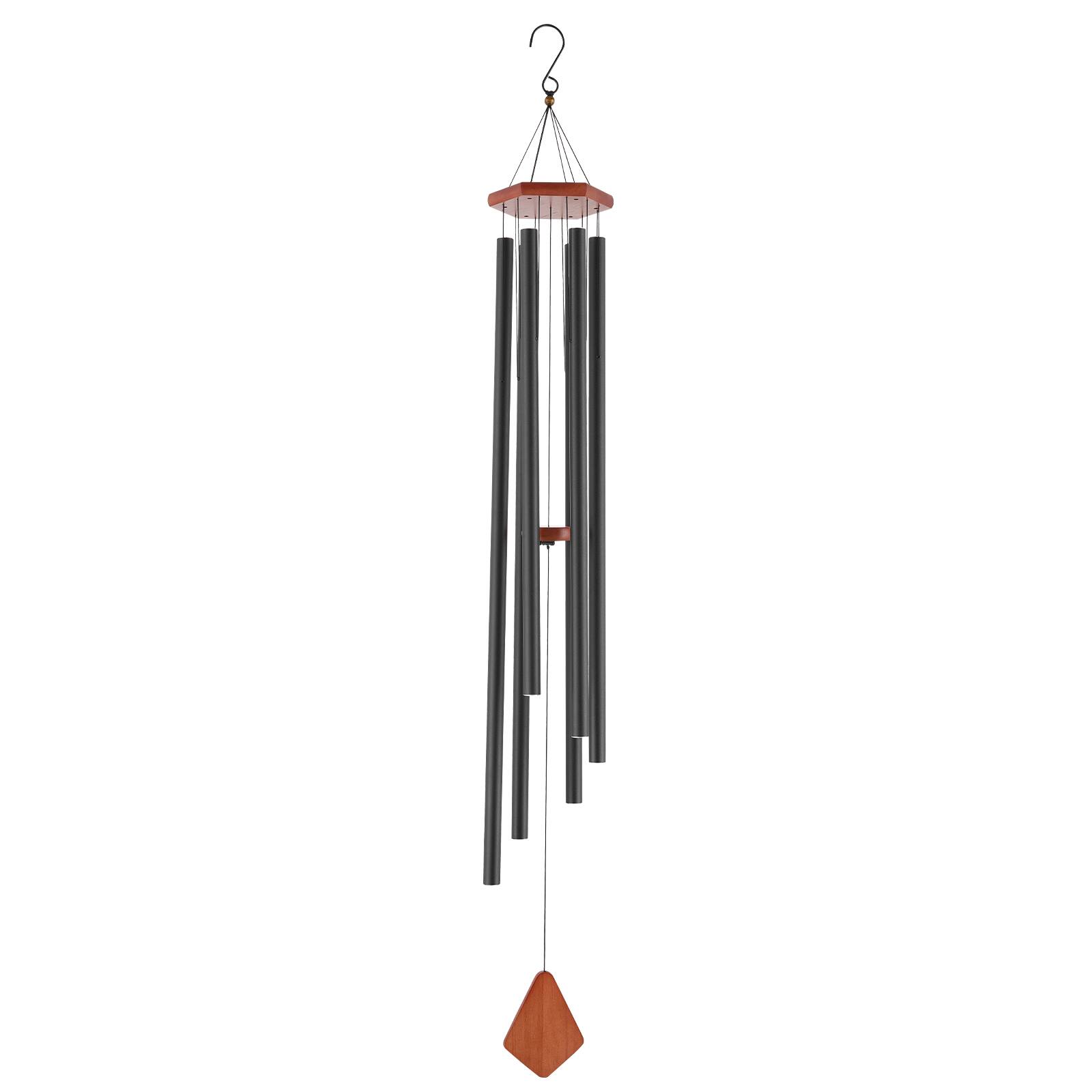 Alt View 5. VEVOR - Wind Chimes for Outside, 60 in, Deep Tone Wind Chimes with 6 Tubes, Unique Large Memorial Wind Chimes for Anniversary - Black.