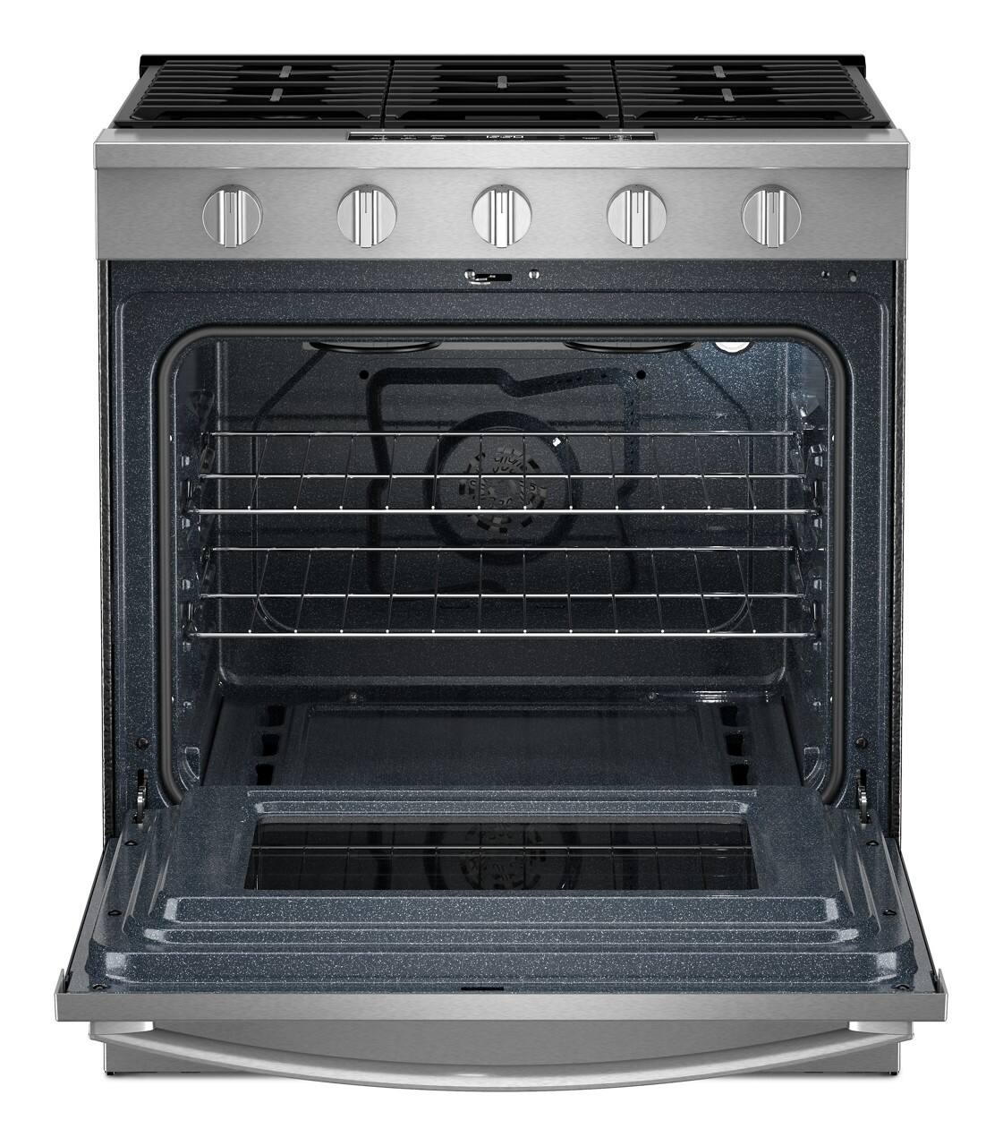 Alt View 1. Whirlpool - 5.0 Slide-In Gas Range with Air Cooking Technology - Fingerprint Resistant Stainless Steel.