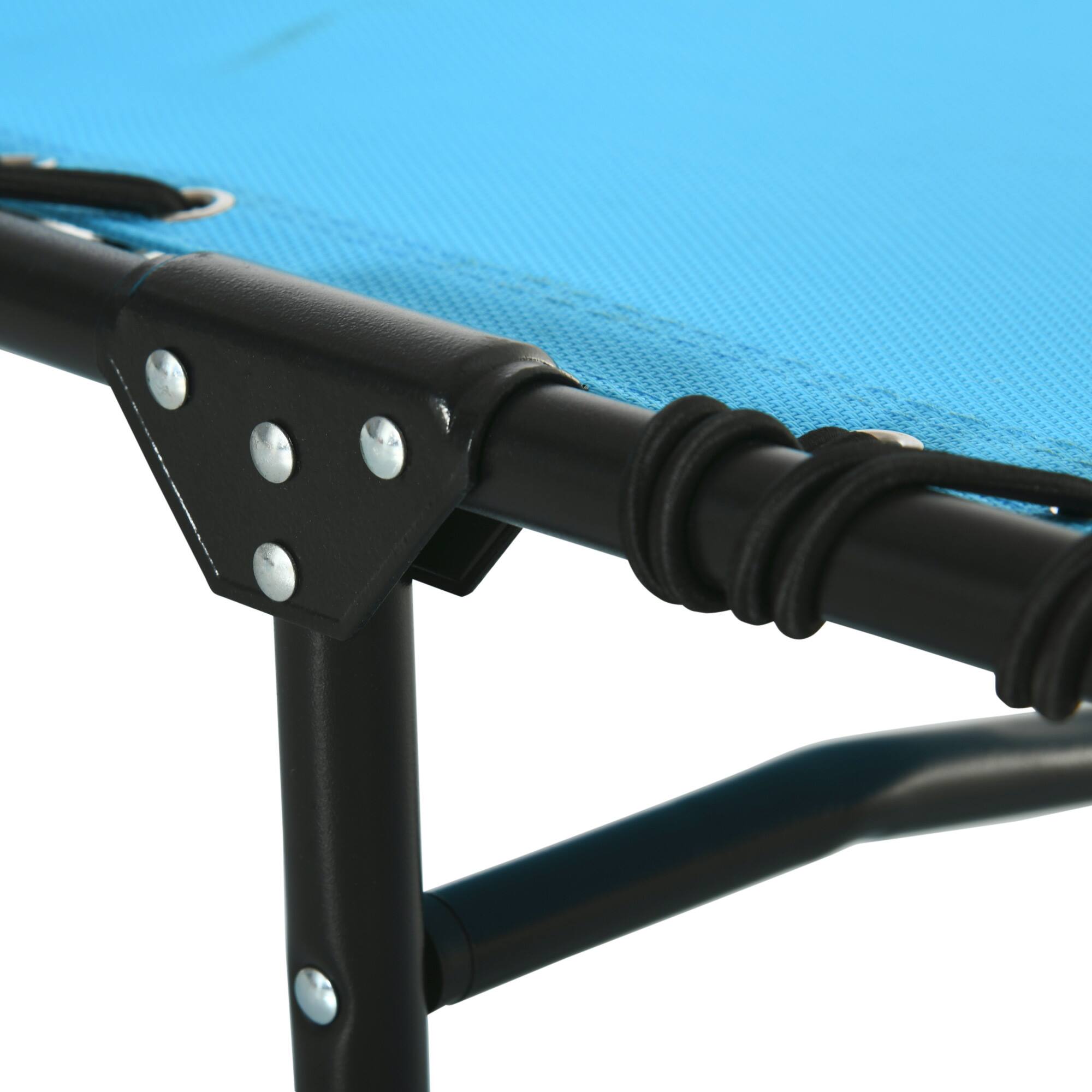 Alt View 8. Outsunny - Folding Chaise Lounge Chair, Patio Sun Tanning Chair, Outdoor Chaise Lounger with 4-Position Reclining Back - Light Blue.