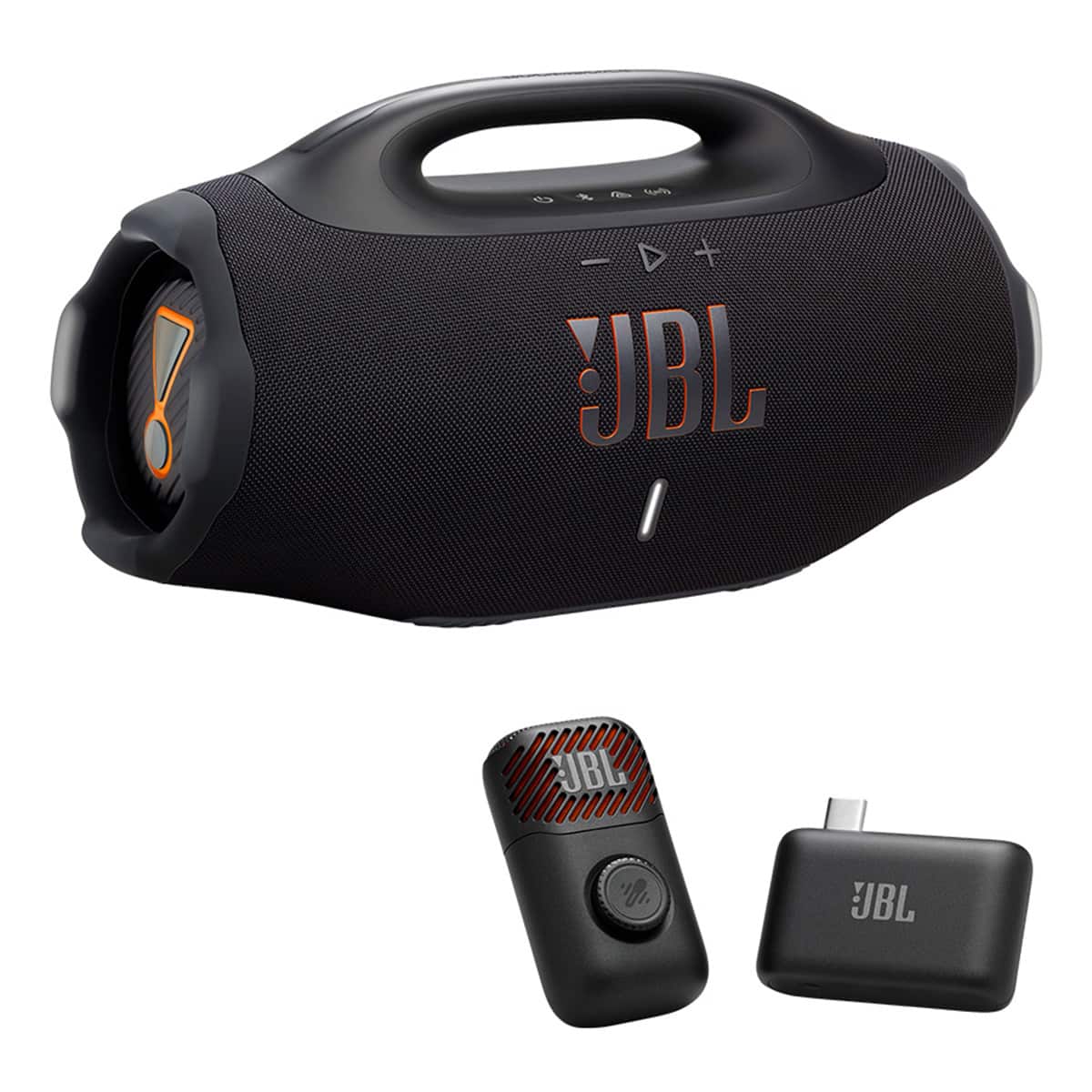 JBL - Boombox 4 Portable Speaker Bundle with EasySing Mic Mini - Black