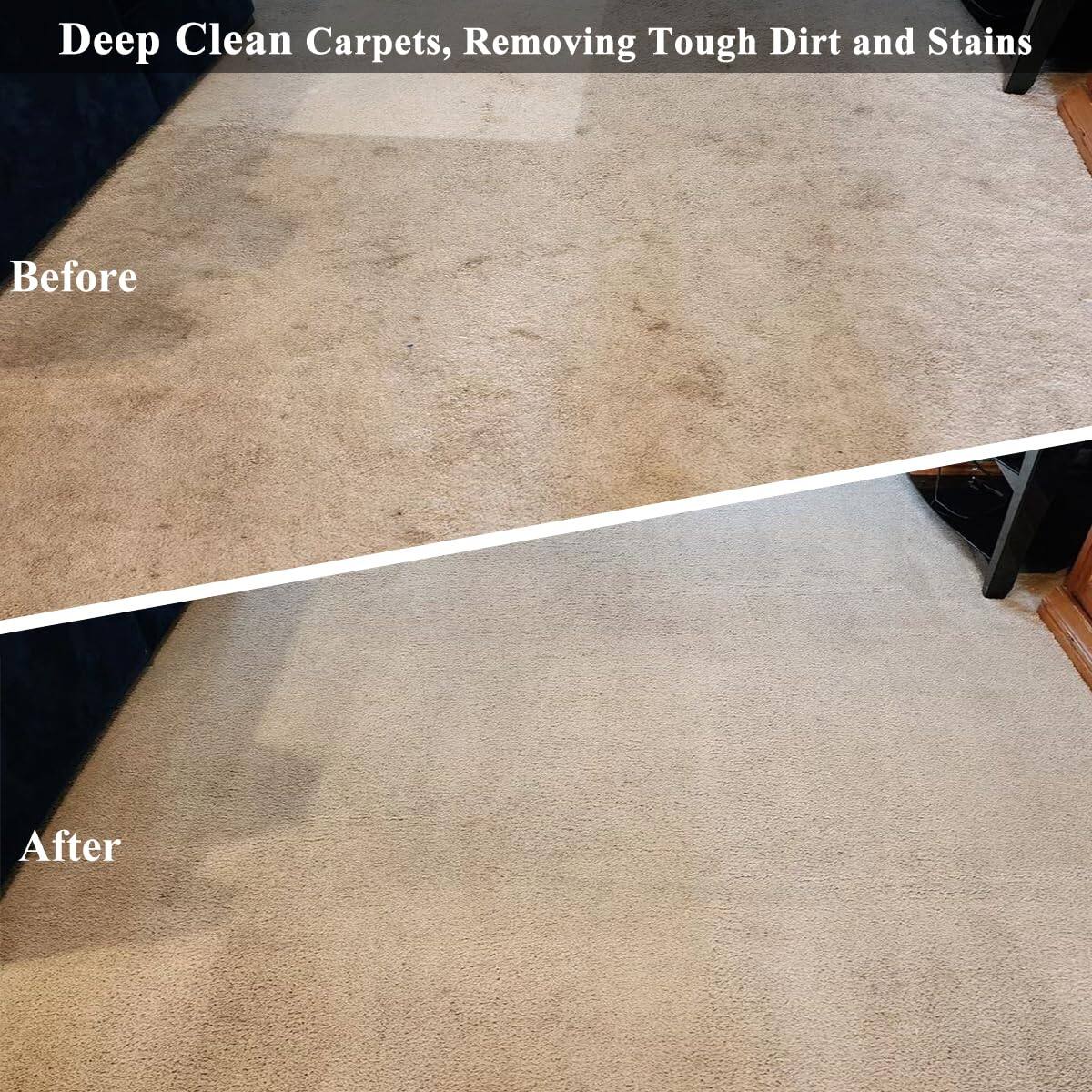 Deep Clean Carpets, Removing Tough Dirt and Stains

Before

After