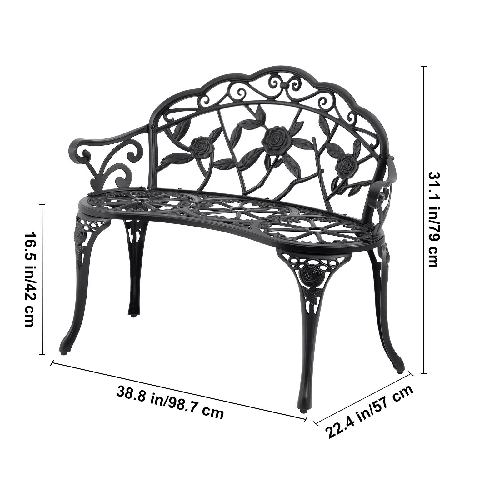 16.5 in/42 cm, 31.1 in/79 cm, 38.8 in/98.7 cm, 22.4 in/57 cm