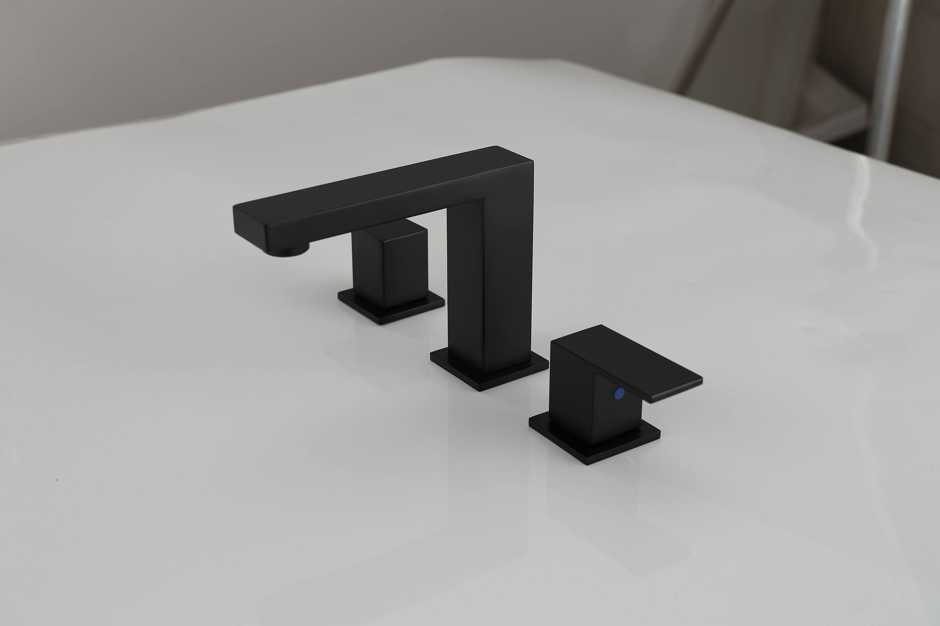 Alt View 2. Bothwa Home - Bothwa Home Bathroom Faucet For bathroom Sink  With Two Handles And Supply Lines - Matt black.