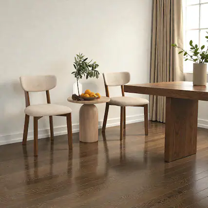 Front. Hivvago - Modern Foldable Side Chairs with Elegant Rattan Weave - Set of 2 - Beige.