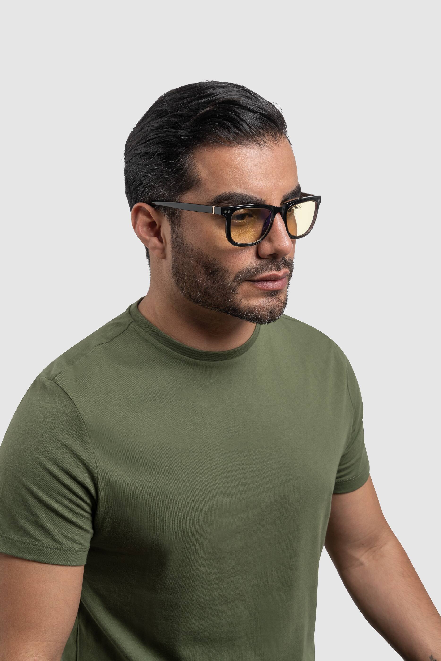 Alt View 9. GUNNAR - Cupertino Computer Glasses with Blue Light , Amber + Sun Lenses - Onyx.