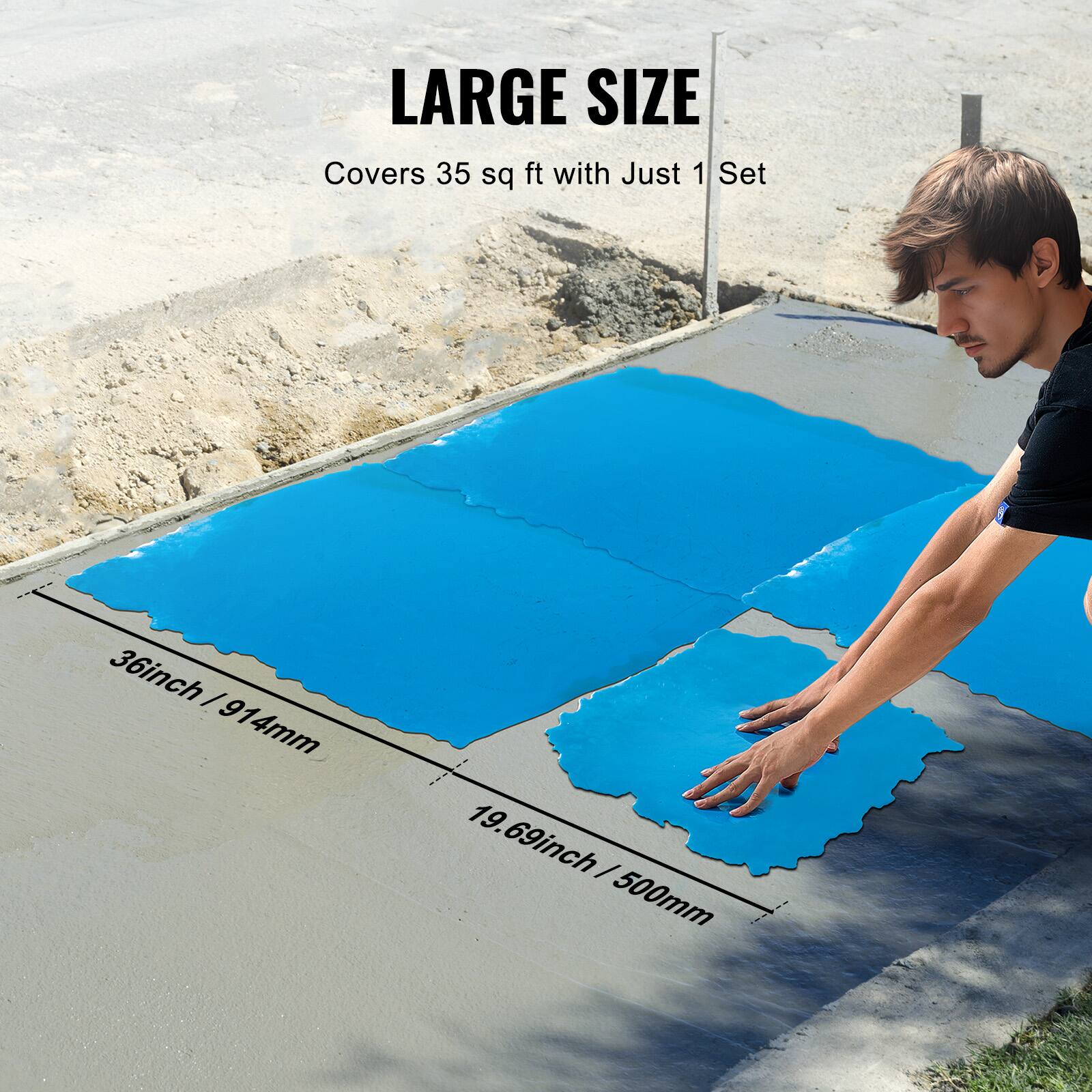 LARGE SIZE  
Covers 35 sq ft with Just 1 Set  
36inch / 914mm  
19.69inch / 500mm