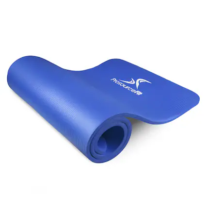 Front. ProsourceFit - ProsourceFit Extra Thick Yoga and Pilates Mat, 1/2-in - Blue.