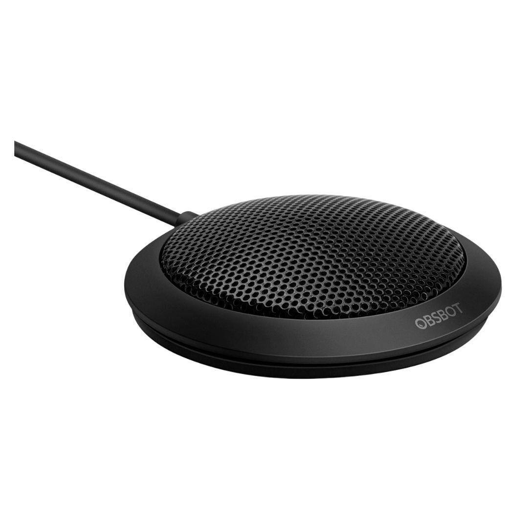 Angle. OBSBOT - OBSBOT Omnidirectional Tabletop HQ Black Microphone with Anti Slip Rubber Base.