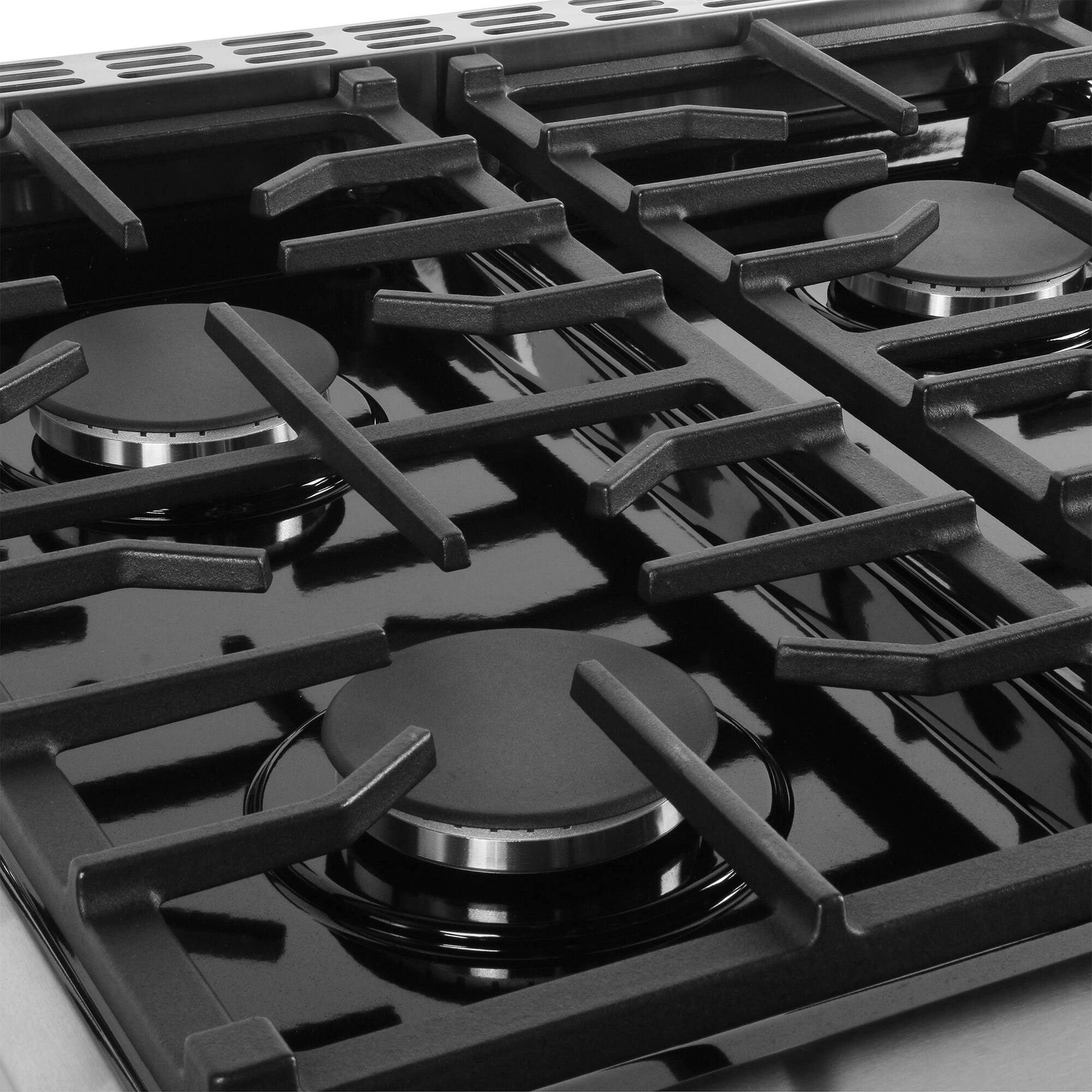 Alt View 3. COSMO - COS-GRC366KB 36 in. Lumin Collection 6.0 cu. ft. Gas Range with 6 Sealed Burners and Convection Oven - Stainless Steel.