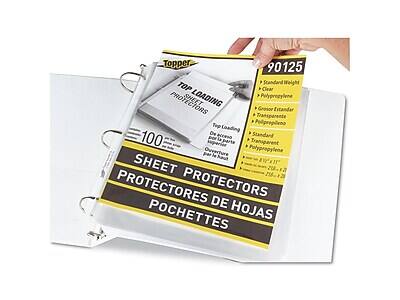 Topper  
90125  
Standard Weight  
Clear  
Polypropylene  
Transparente  
Grosor Estándar  
Top Loading  
Sheet Protectors  
100 per pack  
Sheet Protectors  
Protectores de Hojas  
Pochettes  
Top Loading  
Die Acceso  
Superior  
Standard  
Transparente  
Polypropylene