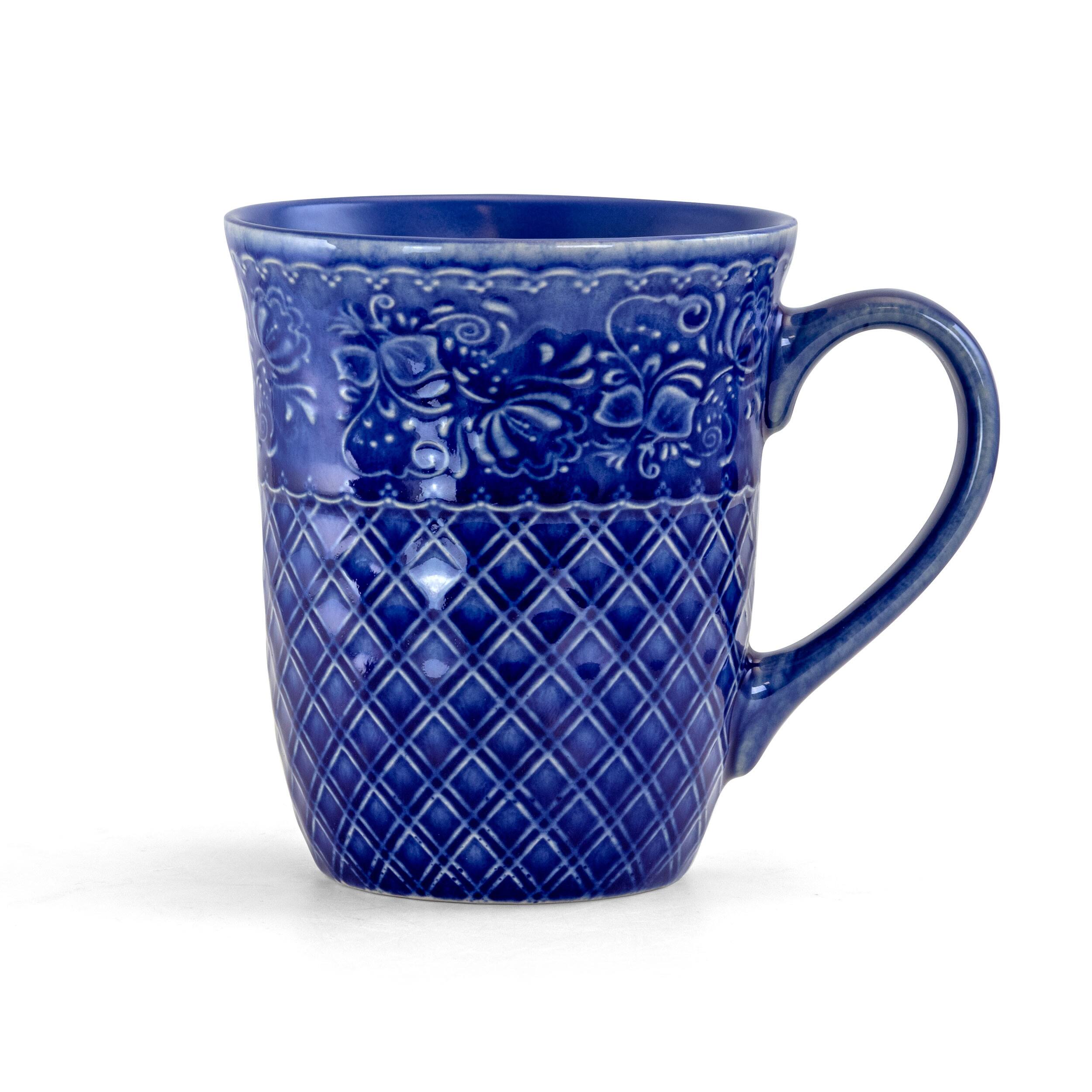 Alt View 5. Elama - Elama Indigo Lotus 16 Piece Square  Dinnerware Set - Indigo.