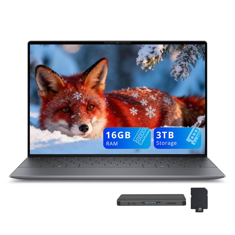Dell - XPS 13 13.4” 2K LCD Laptop,Intel Ultra 7 256V,16GB RAM,2TB SSD+1TB Dock Station,Backlit Keyboard,Win 11 - Gray