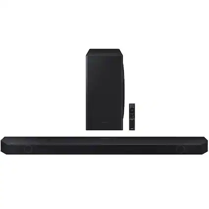 Front. Samsung - HW-Q800D Q-series 5.1.2ch Wireless Dolby ATMOS Soundbar w/ Q-Symphony - Black.