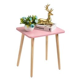 PO3TICJUNKI3 - Side Table Rectangular Wooden End Accent For Living Room Bedroom And Balcony Modern Tables Spaces Home Deco - Pink