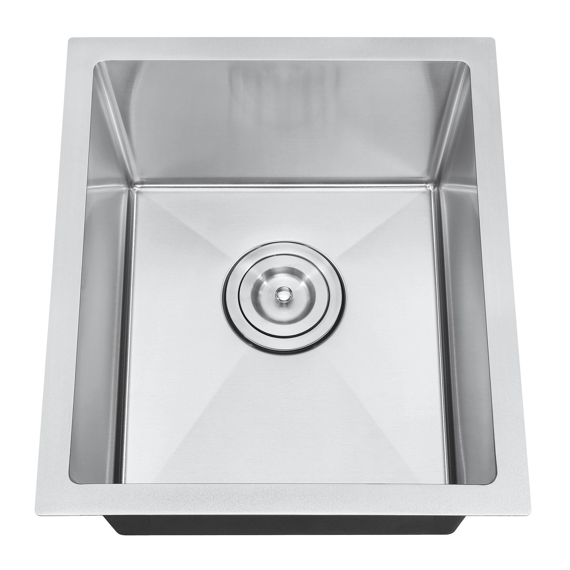 Alt View 6. Akicon - Akicon 15 in. Undermount Single Bowl 20-Gauge Silver Nano Kitchen Sink with Basket Strainer - Silver.