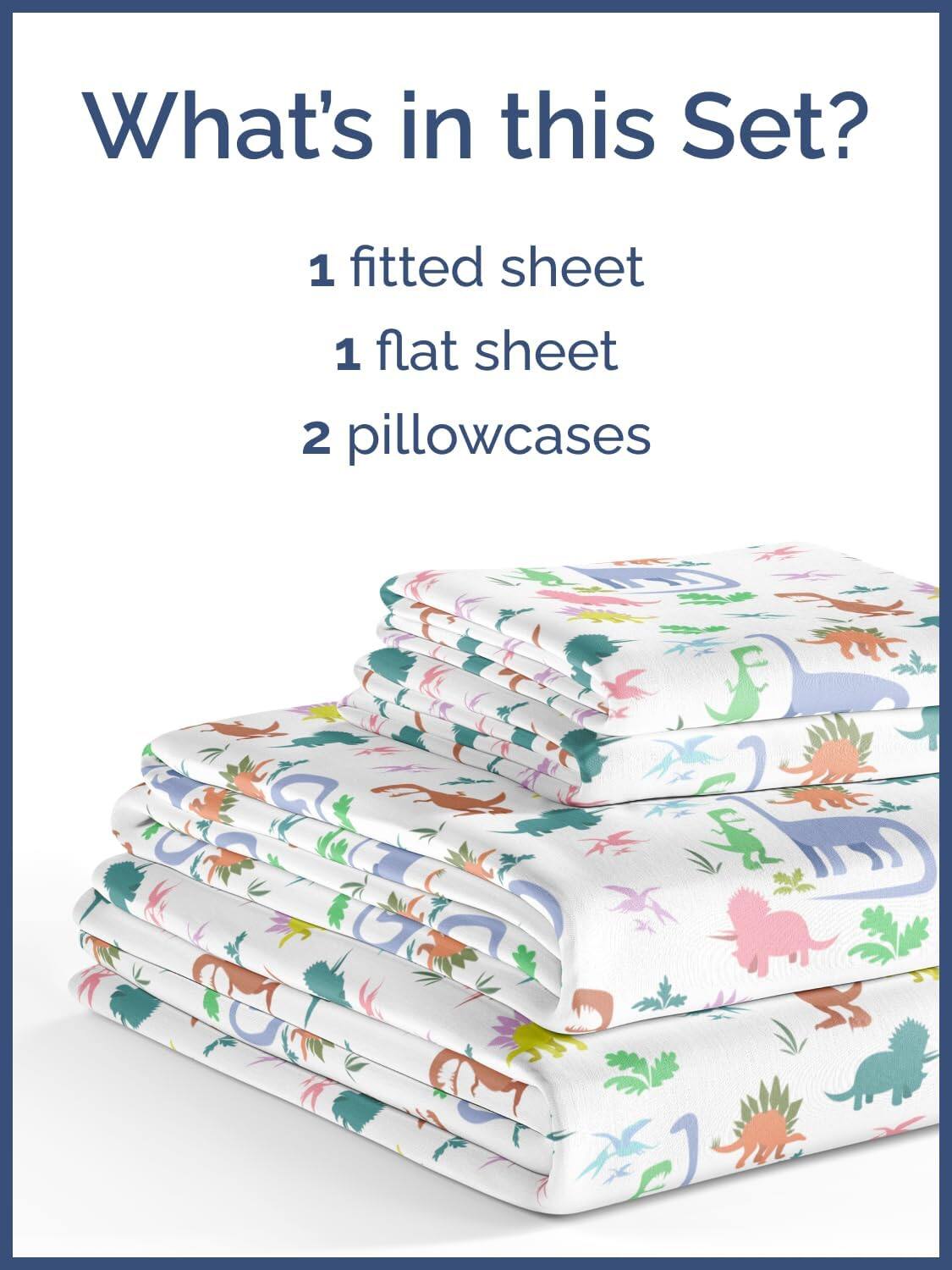 What's in this Set?  
1 fitted sheet  
1 flat sheet  
2 pillowcases