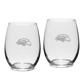Jardine - Southern Miss Golden Eagles 2-Piece 15oz. Stemless Wine Glass Set - Multicolor