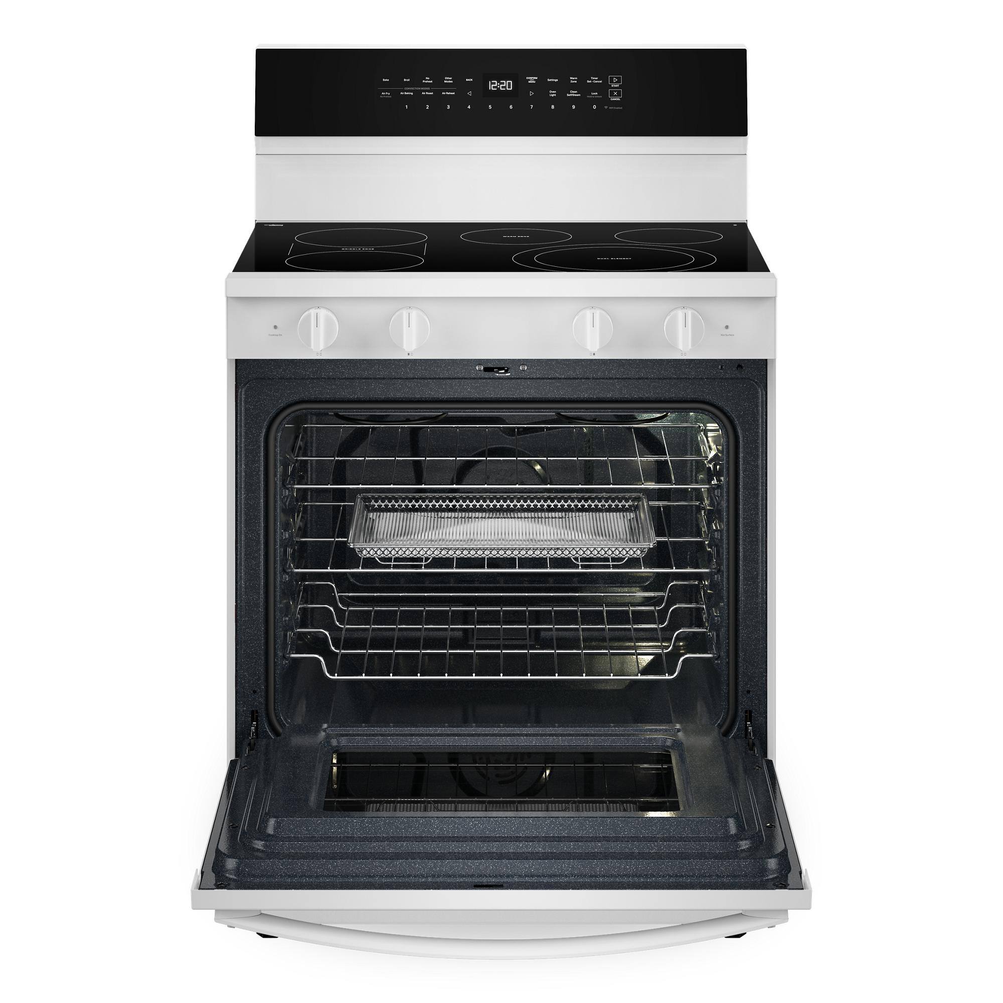 Alt View 1. Whirlpool - 5.3 Cu. Ft. Freestanding Electric Range with Air Cooking Technology - White.
