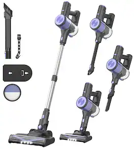 INSE - N17 Cordless Vacuum Cleaner, Stick Vacuum With Dust Cup, LED Headlights, 45mins Runtime For Home, Pet Hair, Hard Floor - Purple