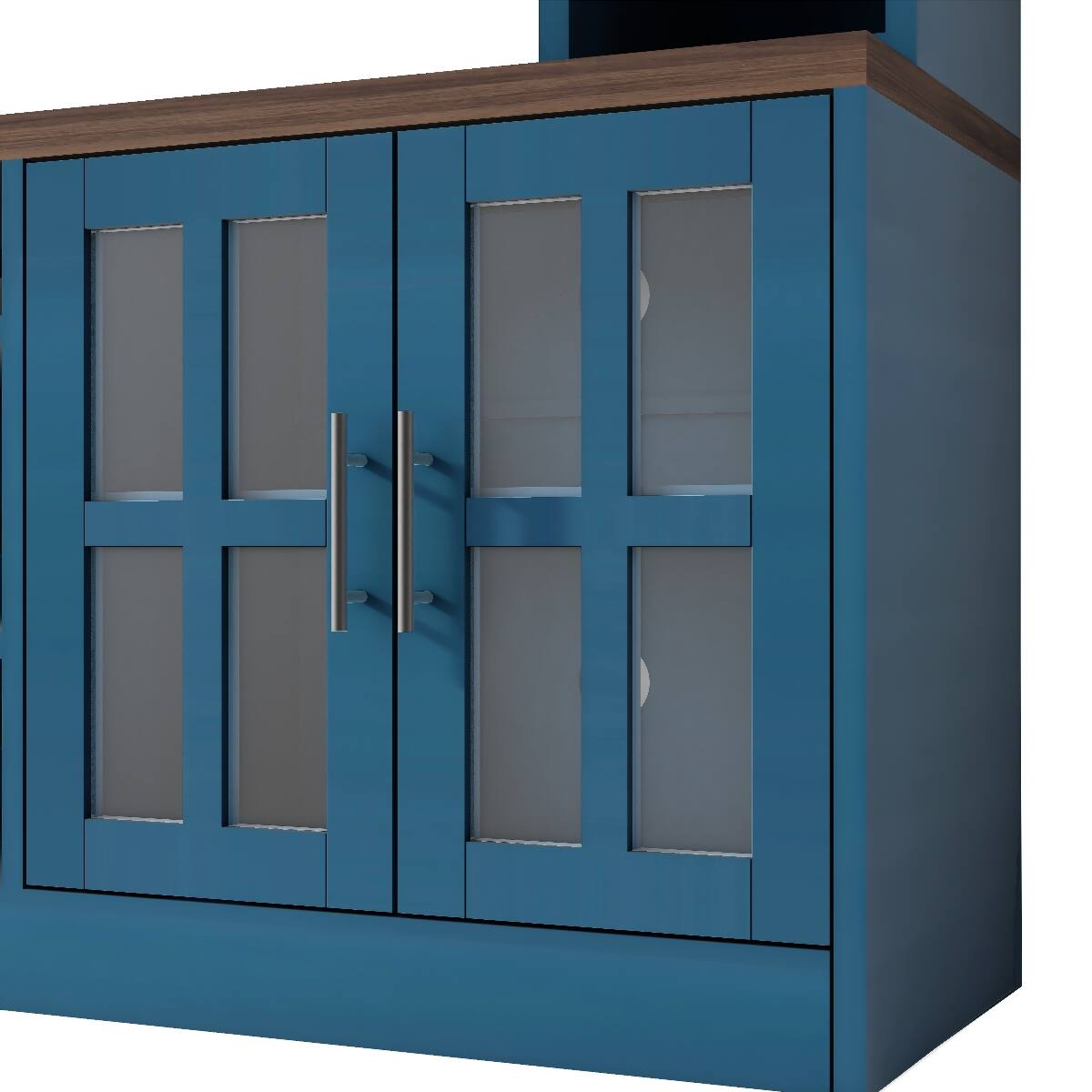 Alt View 10. Loheer - Loheer Navy Blue Media Console Entertainment Center with Electric Fireplace Wall Unit for 80 Inch TV - Navy Blue.