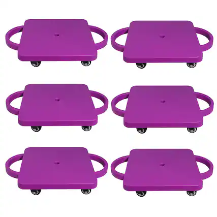 Front. GSE Games & Sports Expert - Floor Scooter Board with Handles, Sitting Scooter for Kids Indoor Play, Fun Scoot Board(6 Pack,Purple) - purple.