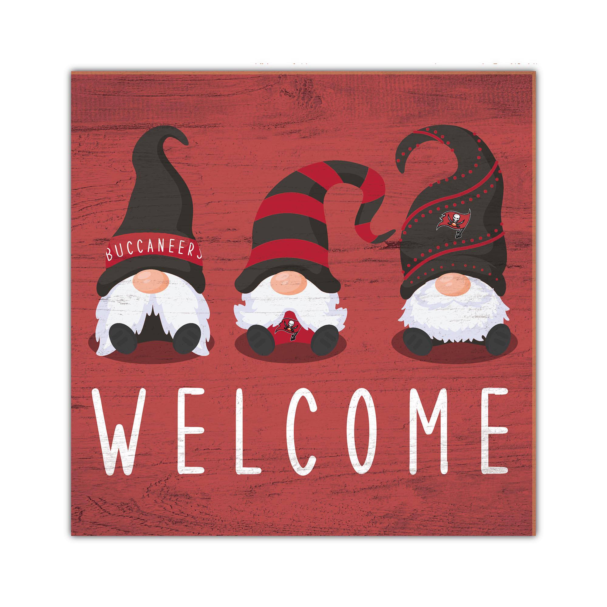 Tampa Bay Buccaneers 10'' x 10'' Welcome Gnomes Sign