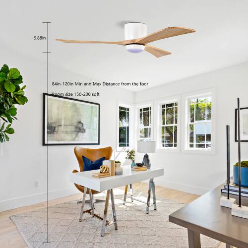 9.88in  
84in-120in Min and Max Distance from the floor  
Room size 150-200 sqft