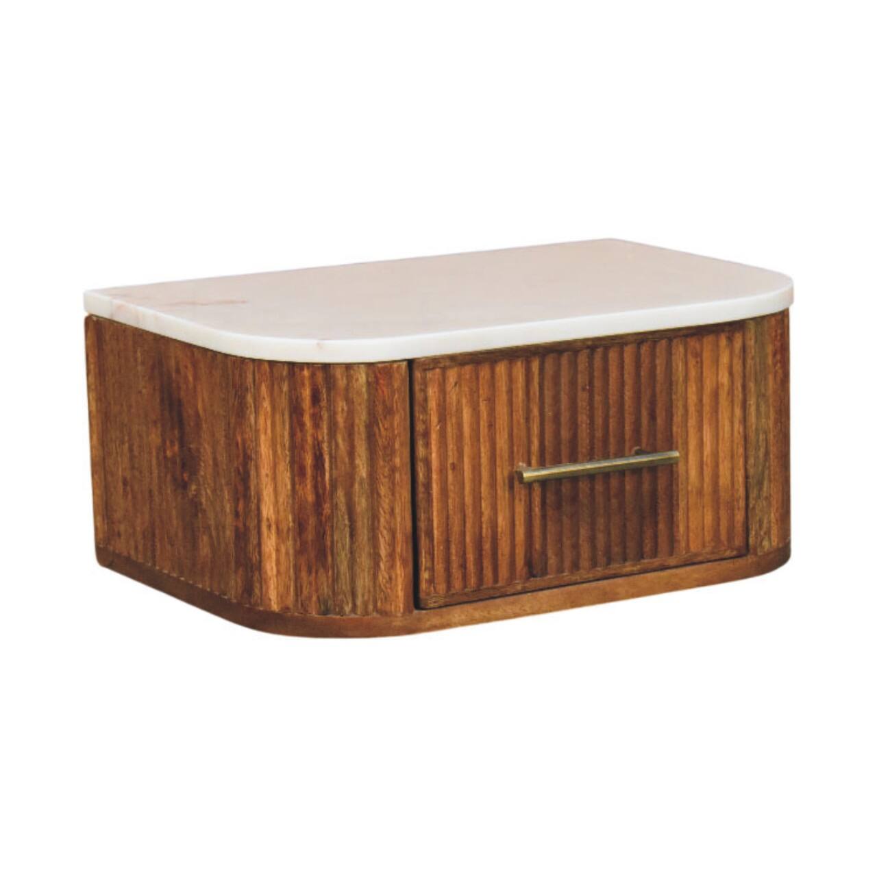 Angle. Artisan Furniture - Artisan Furniture Solid Wood Beaumont Wall-Mounted Bedside - Brown.