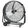 Costway - 24 Inch Industrial Drum Fan with 3 Speeds 360° Adjustable Tilt & 2 Wheels for Garage Warehouse Factory - Black